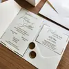 Conjuntos de Cartões Mais Vendidos com 70% de Desconto, Estampagem Dourada, Convites de Acrílico, Convites de Casamento, Convites de Casamento Personalizados para Imprimir