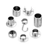 Haste de Cortina de Aço Inoxidável Espessada Haste para Secar Roupas Tubo Redondo Base Fixa Base de Flange de Pé Alto Acessórios de Fixação para Haste de Pendurar em Guarda-Roupa