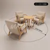 Mesa y Silla de Café Combinación Tienda de Té de Leche Bar Barra de Libros Área de Ocio Recepción Negociación Sofá Asiento de Madera Maciza Atmosférico Retro