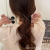 Novo coreano high-end sentido temperamento meio cabelo agarrar linha marrom menta castanho escuro curvo cabelo agarrar clipe tubarão clipe