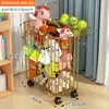 Armário Organizador de Brinquedos de Boneca Caixa de Armazenamento Armário de Armazenamento Bonecas de Desenho Animado Brinquedos Infantis Prateleira de Armazenamento Prateleira Multicamadas Bebê
