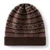 Cachecol Outono Inverno Novo Jacquard Retrô Moda Versátil Simples Quente Proteção para Orelhas Proteção contra o Frio Chapéu de Tricô