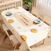 Toalha de Mesa de PVC Impermeável e à Prova de Óleo Estilo Dopamina Creme Tapete de Mesa Retangular Toalha de Mesa de Luxo Leve Tapete de Mesa
