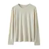 Top de manga larga liso de color sólido con cuello redondo, estilo nuevo de temperamento simple transfronterizo, suéter de punto holgado básico versátil para mujer, ropa interior de otoño e invierno