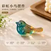 Pájaro de la Fortuna de Cristal 3D con Base Giratoria, Adorno de Pájaro de Cristal de la Fortuna Giratorio