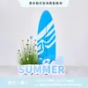 Cenário de Montagem de Evento com Tema de Verão Display de Loja em Shopping de Verão Decoração de Prancha de Surf Fundo de Decoração com Placa Kt