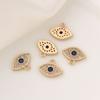 Colgante de ojo del diablo con microincrustaciones de zafiro azul y circonita cúbica en oro de 14 quilates, pulsera casera, colgante pequeño, collar, material para colgante.