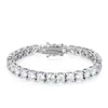 Popular Cadena de Tenis Hip-Hop Europea y Americana de 3-6 mm, Pulsera de Circonita con Diamantes Completos de Lujo, Accesorio de Moda Transfronterizo Unisex