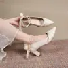 Zapatos Mary Jane de tacón alto estilo coreano para mujer, nuevo modelo de verano 2026, punta fina, tacón grueso, zapatos de vestir, estilo de hada, adecuados para combinar con vestidos, zapatos de dama de honor