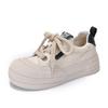 [Precio de Evento 118] Flats de Piel de Vaca de Primera Capa para Mujer, Tenis Casuales de Cuero Genuino para Mujer, Zapatos Trbottomy de Suela Gruesa y Corte Bajo con Punta Redonda