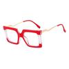 2023 Nuevo Armazón de Gafas de Caja de Moda para Mujer con Espejo Plano Antiluz Azul, Armazón de Gafas de Combinación de Colores Personalizado, Venta al por Mayor