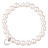 Pulsera de perlas con colgante de amor de plata de moda europea y americana para boda, madre, dama de honor, novia, ceremonia de acompañamiento, pulsera de cuentas