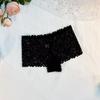 Tamanho Europeu Versão Grande Roupa Íntima Feminina Cintura Baixa Boxer Sexy de Renda Pernas Planas Respirável Jacquard Transparente Algodão Entrepernas Atacado