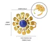 Anillo Turquesa de Moda Estilo Palacio Retro Elegante Chapado en Oro de 18 Quilates Geométrico Diamante Redondo Ojo de Gato Anillo Joyería