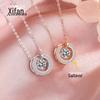 S925 prata esterlina diamante completo unha colar estilo coreano inteligente bater coração moda coringa net celebridade ao vivo sterling prata joias