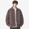 Jaqueta Leve de Penas Masculina com Bordado de Letras, Nova de Inverno Retrô Japonês Versátil Cor Sólida Simples Quente