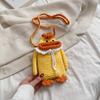 Bolso para niños, bolso de mensajero tejido de lana hecho a mano, bolso coreano con forma de patito, bolso divertido para llevar con joyas a juego
