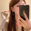 Pendientes Retro Marrón Maillard para Mujer Nuevos Pendientes de Otoño e Invierno Lujo Ligero Temperamento Pendientes de Gama Alta Pendientes de Estilo Étnico