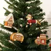 Pingentes de Natal de plástico dourado galvanizado transfronteiriços, pingentes de árvore de Natal de desenho animado de alta qualidade, decorações de festa, enfeites de janela