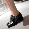 Zapatos de vestir retro con cordones Europa y América 40 Zapatos de vestir Comercio exterior Primavera y Otoño Tacón medio Zapatos Romanos talla grande Puntiagudos Gruesos Zapatos de Mujer 43 Nuevos
