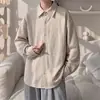 Camisa de hombre de pana a cuadros tie-dye estilo americano, manga larga, marca de tendencia de otoño, corte holgado, chaqueta camisa casual versátil con cuello