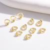 Ouro 18K Preenchido Preservação de Cor Perfurado Laço Fechado DIY Pulseira de Pérolas Colar Fio Conector de Furo Duplo Fecho Acessórios