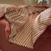 Conjunto de Cama de Algodão Puro Escovado Outono e Inverno Quatro Peças Lençóis de Cama Grossos de Algodão, Lençóis de Cama com Elástico, Capas de Edredom, Conjunto de Roupa de Cama de Três Peças