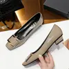 Zapatos de Mujer con Hebilla Cuadrada y Tacón Grueso Estilo Nuevo Primavera 2024 Zapatos de Mujer en Charol Gris Elefante Tacones Altos Versátiles con Punta Cuadrada y Apertura Baja