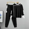 Moda Plus Size Estilo Coreano Transfronteiriça da Amazon Conjunto Elegante de Malha Casual Duas Peças para Mulheres, Novidade Outono e Inverno 2026