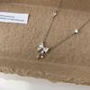 Estilo coreano Costura Snake Bone Chain Pingente de pérola Colar multicamadas Feminino Design assimétrico Sense Fashion All-match Clavícula Chain
