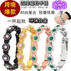 Pulsera Magnética de Doble Fila Color Oro Rosa para Mujer, Versión Grande con Incrustaciones de Esmeralda y Diamante, Joyería de Lujo Ligero para Parejas, Moda Transfronteriza de Tiktok