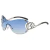 Moda Europeia e Americana Óculos de Sol Femininos Sem Aro em Formato de Cobra Designer High-End Óculos de Sol Protetores Solares Estilo de Rua Tendência Transfronteiriço