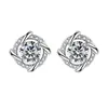 Brincos de Catavento em Prata Pura S999 para Mulheres, Simples e Versáteis, Brincos de Zircônia, Design de Nicho, Brincos de Luxo Acessíveis
