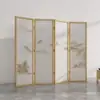 Biombo Estilo Chino para Sala de Estar y Dormitorio, Moderno Sencillo Entrada de Casa Madera Maciza Plegable Móvil