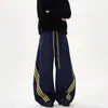 Pantalones de Pierna Ancha con Tres Rayas para Hombre y Mujer, Estilo Delgado Primavera/Verano, Pantalones Deportivos Sueltos para Baile, Estilo Retro Americano de Moda
