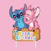 Inserto de Decoração de Bolo Stitch Lilo e Stitch Inserto para Bolo de Aniversário Infantil Adesivo Push Pop de Pudim