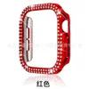 Aplicable para Apple Watch S1/S2 Funda Protectora de Doble Fila con Pedrería Apple Watch S1/S2 Chapado en Metal Incrustado con Pedrería Funda Hueca de Doble Fila