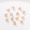Cobre banhado a kc micro incrustado zircão geométrico garra diamante jóias acessórios material ouro revestido cor ouro retenção zircão prego broca