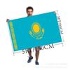 Venta al por mayor Tamaño Suficiente 3*5 Pies 90*150cm Bandera de Kazajistán Bandera de Poliéster Soporte
