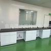 Mesa Auxiliar Central Experimental Totalmente de Acero con Gabinete de Pared Mesa de Laboratorio para Operaciones Químicas Gabinete de Trabajo Tablero Físico y Químico Estante para Reactivos