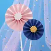 Bolo de girassol para festa cartão de aniversário em origami suprimentos de estética para confeitaria bandeira de origami plug-in de sobremesa de aniversário