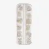 Nuevos accesorios de manicura transfronterizos, pequeñas cadenas metálicas estilo Ins, 12 estilos en una caja, cadenas decorativas metálicas doradas y plateadas para uñas DIY al por mayor