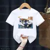 Moda Nueva Camiseta para Niños Genial Estampado de Patrón de Carreras Camiseta Infantil Linda Ropa Infantil Casual Tendencia