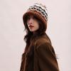 Gorro Pasamontañas para Mujer, Gorro de Lana Tejido Fair Isle para Otoño e Invierno, Versátil y Cálido, Protección para los Oídos, Circunferencia de Cabeza Grande