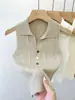 Chaleco sin mangas para mujer, Nuevo estilo de verano, Cuello camisero, Corte ajustado, Top de punto liso con cuello en V, Adecuado para usar en capas o solo, Suéter de punto para mujer