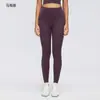 Calça de fitness e yoga feminina com sensação de segunda pele, amiga da pele, cintura alta, controle de barriga, justa, comprimento nove pontos, adequada para usar como outer, leggings elásticos D26108