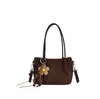 Bolsa feminina Tongkan retrô de grande capacidade 2025 nova bolsa de ombro casual simples bolsa de mão para outono e inverno bolsa tote