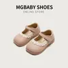 WISH Sapatos Pequenos de Couro Sapatos de Princesa Primavera 2022 Sapatos para Bebê Menina Criança Pequena Sola Macia Verão Sapatilhas Pequenas de Renda para Crianças