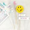 Decoração de bolos Plug-in estilo coreano ins Urso Smiley Face Borla Chuva Seda Decorações de Mesa de Sobremesa Cartão de Cozimento