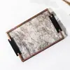 Bandeja Aromaterapia de Cuero de Lujo Ligero de Segunda Mano, Bandeja de Almacenamiento de Joyería, Adorno Decorativo para Escritorio de Mesa de Café de Sala de Estar